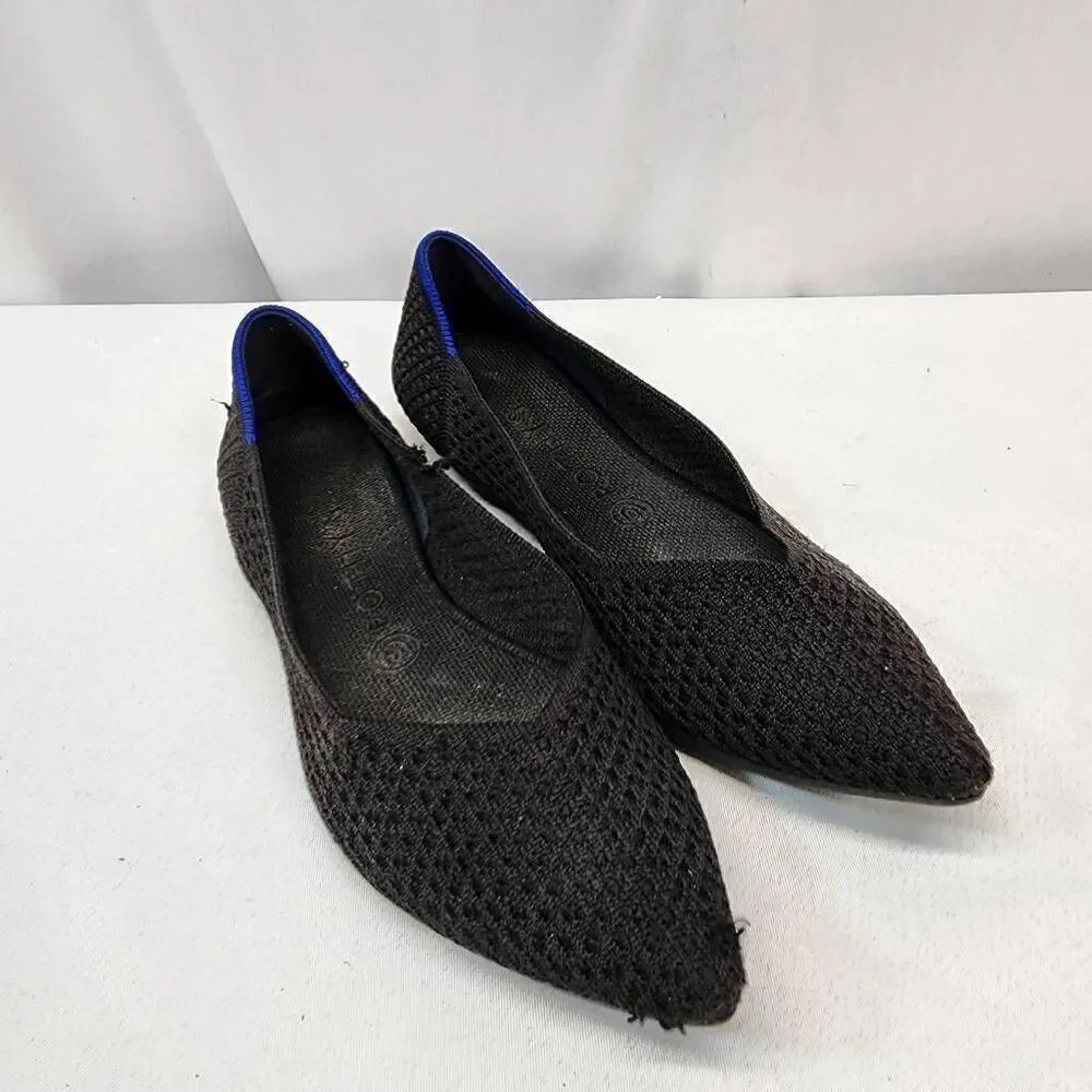 Rothy's The Point Pointed Toe Flats Black Women 10